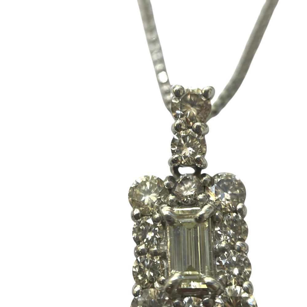 jewelry Pt850 x Pt900 D0.40ct Fancy Cut Diamond Accessories Necklace Pt900/Pt850 Silver Used