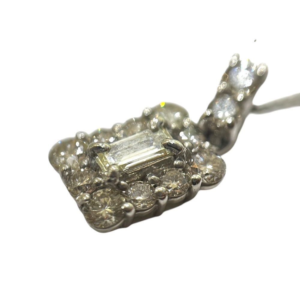 jewelry Pt850 x Pt900 D0.40ct Fancy Cut Diamond Accessories Necklace Pt900/Pt850 Silver Used
