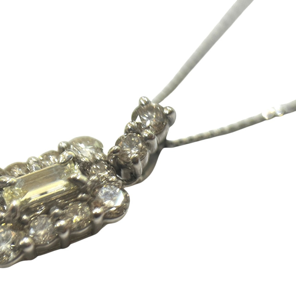 jewelry Pt850 x Pt900 D0.40ct Fancy Cut Diamond Accessories Necklace Pt900/Pt850 Silver Used