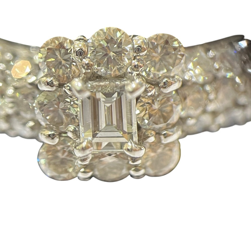 jewelry Pt900 D1.00ct Fancy Cut Diamond Accessories Ring Pt900 Silver Used