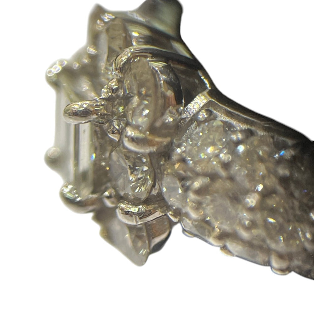 jewelry Pt900 D1.00ct Fancy Cut Diamond Accessories Ring Pt900 Silver Used