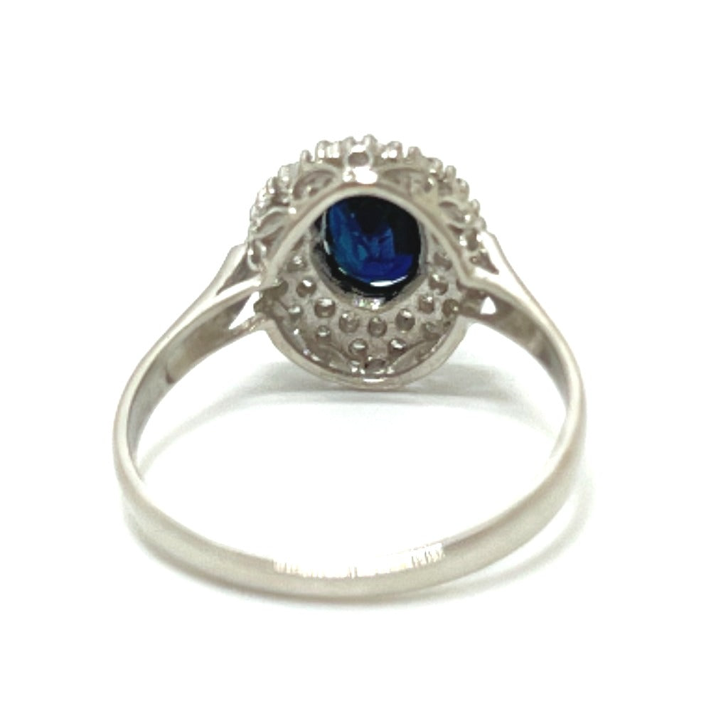 jewelry Pt900 S1.00ct D0.15ct サファイア ダイヤ リング・指輪 Pt900 レディース シルバー