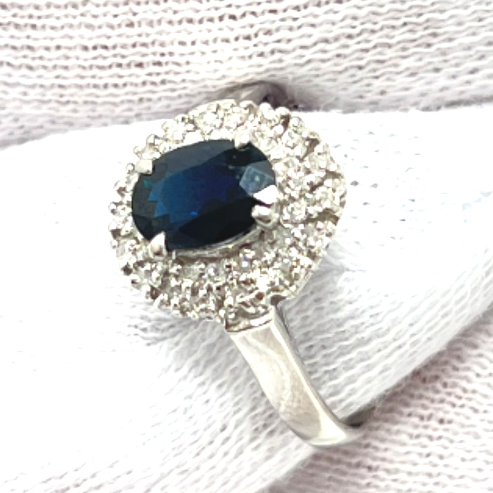 jewelry Pt900 S1.00ct D0.15ct サファイア ダイヤ リング・指輪 Pt900 レディース シルバー