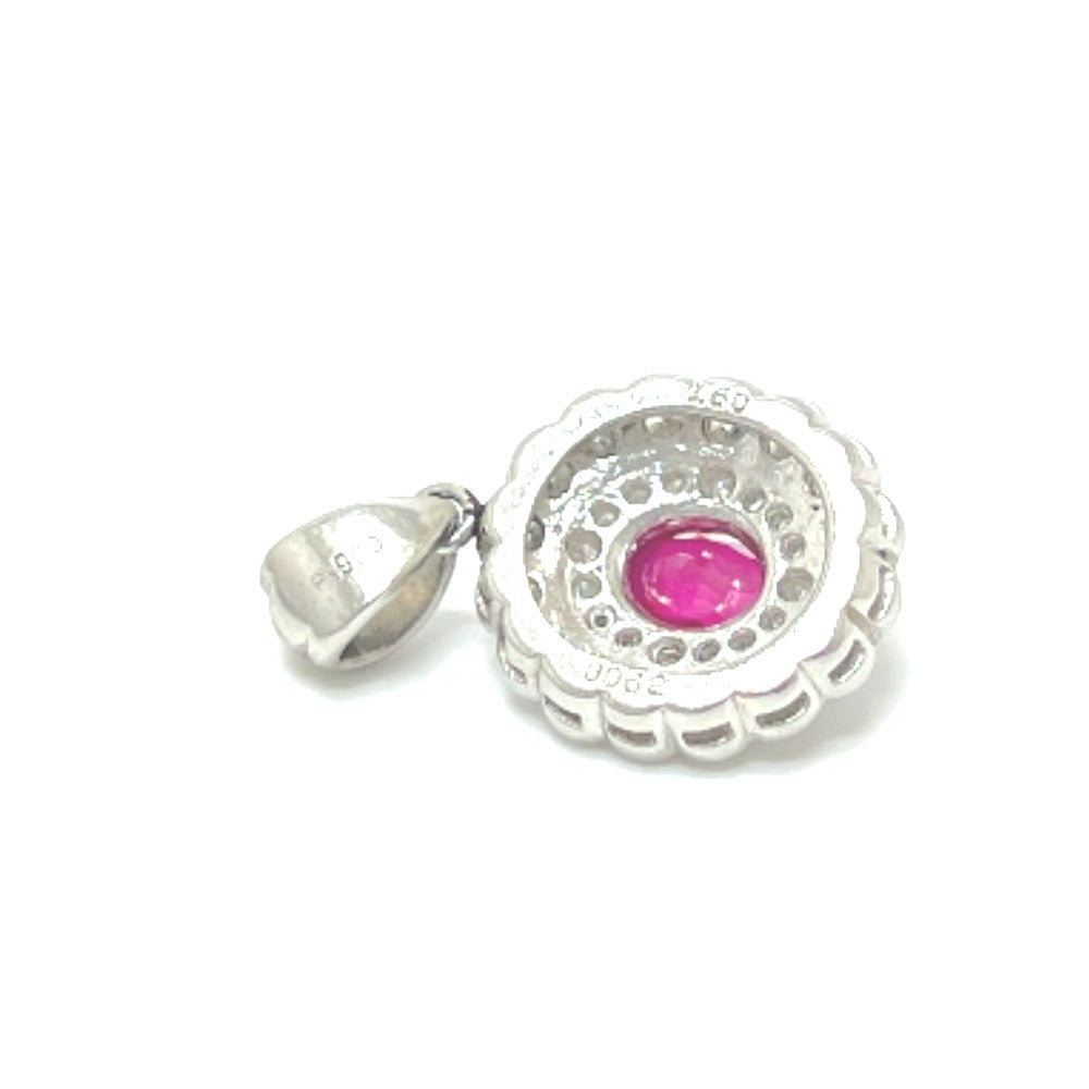 jewelry Pt900　D0.062ct R0.97ct ルビー ダイヤ ペンダントトップ Pt900 レディース シルバー