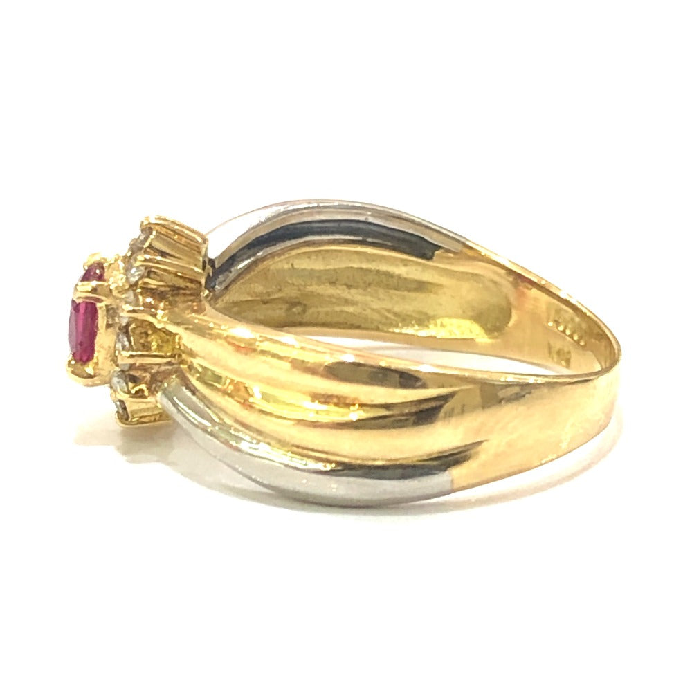 jewelry K18×Pt900 R0.33ct D0.15ct ルビー ダイヤ アクセサリー リング・指輪 K18/Pt900 レディース ゴールド
