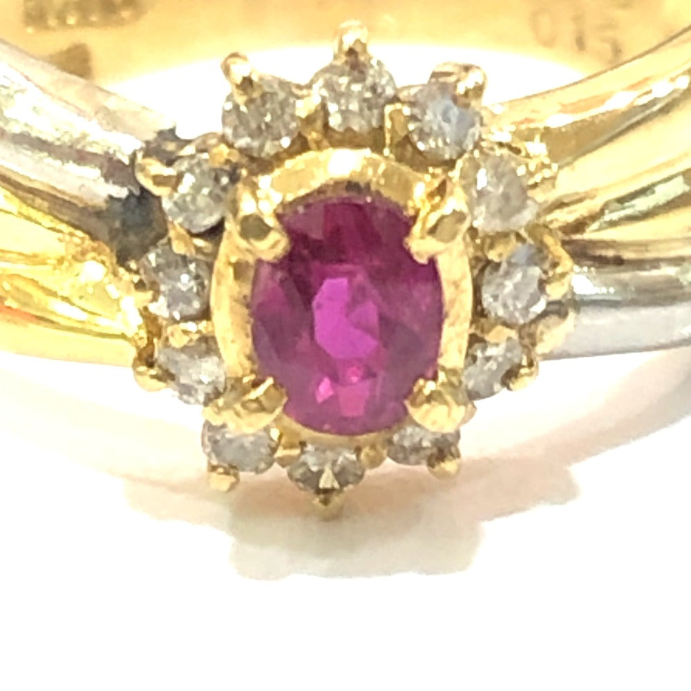 jewelry K18×Pt900 R0.33ct D0.15ct ルビー ダイヤ アクセサリー リング・指輪 K18/Pt900 レディース ゴールド