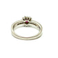 Jewelry Pt900 R0.30ct D0.24ct Ruby Heart Diamond Accessory Ring Pt900 Women's Silver