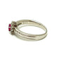 Jewelry Pt900 R0.30ct D0.24ct Ruby Heart Diamond Accessory Ring Pt900 Women's Silver