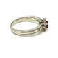 Jewelry Pt900 R0.30ct D0.24ct Ruby Heart Diamond Accessory Ring Pt900 Women's Silver