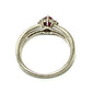 Jewelry Pt900 R0.30ct D0.24ct Ruby Heart Diamond Accessory Ring Pt900 Women's Silver