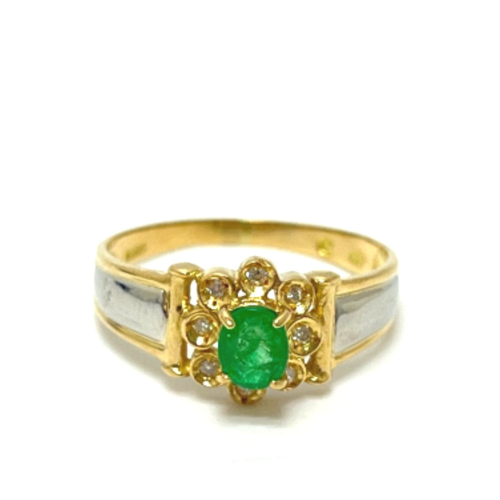 jewelry K18×Pt900　エメラルド ダイヤ 石目なし リング・指輪 K18 レディース ゴールド