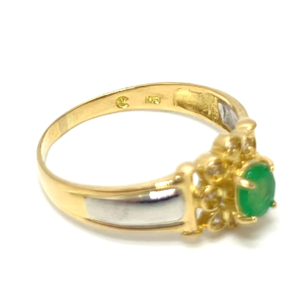 jewelry K18×Pt900　エメラルド ダイヤ 石目なし リング・指輪 K18 レディース ゴールド
