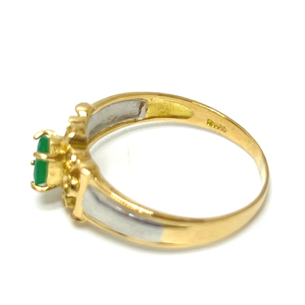 jewelry K18×Pt900　エメラルド ダイヤ 石目なし リング・指輪 K18 レディース ゴールド