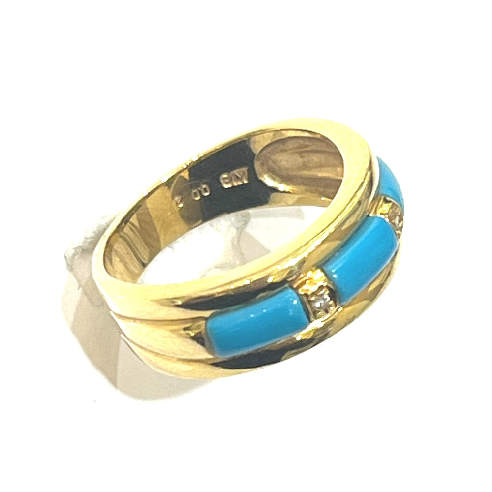 jewelry K18 トルコ石 D0.02ct アクセサリー 色石 宝石 リング・指輪 K18 レディース ゴールド