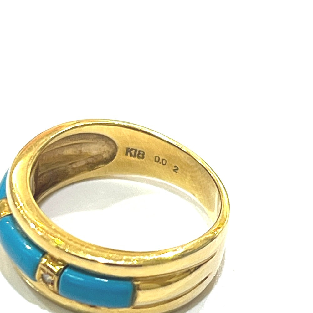 jewelry K18 トルコ石 D0.02ct アクセサリー 色石 宝石 リング・指輪 K18 レディース ゴールド