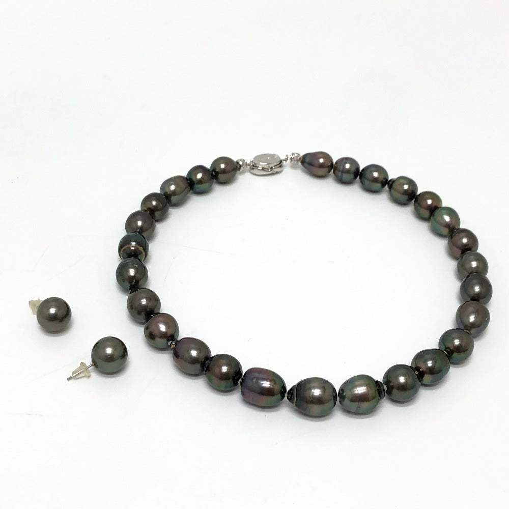 jewelry ブラック バロックパール ピアス ネックレス セット 2点 ネックレス パール レディース ブラック - brandshop-reference