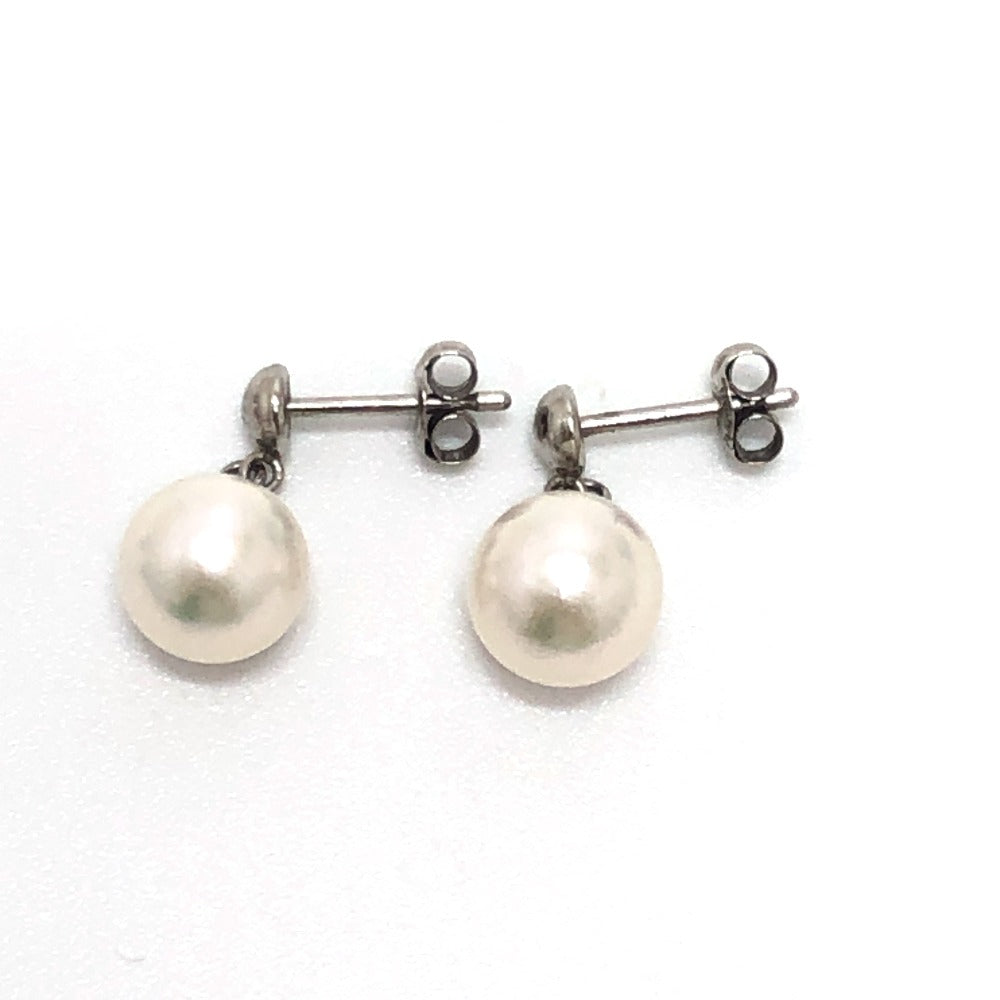 jewelry Pt900 キャッチ パール アクセサリー 真珠 ドロップピアス 両耳 ピアス パール レディース ホワイト