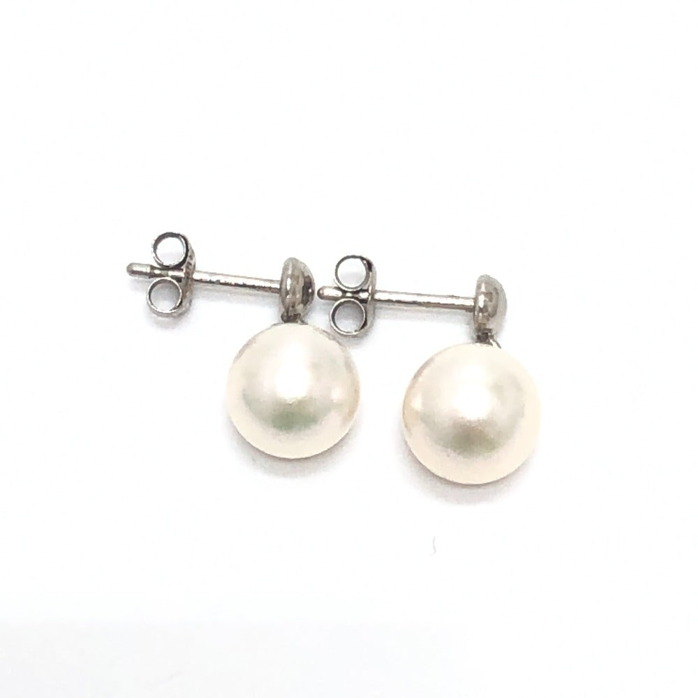 jewelry Pt900 キャッチ パール アクセサリー 真珠 ドロップピアス 両耳 ピアス パール レディース ホワイト