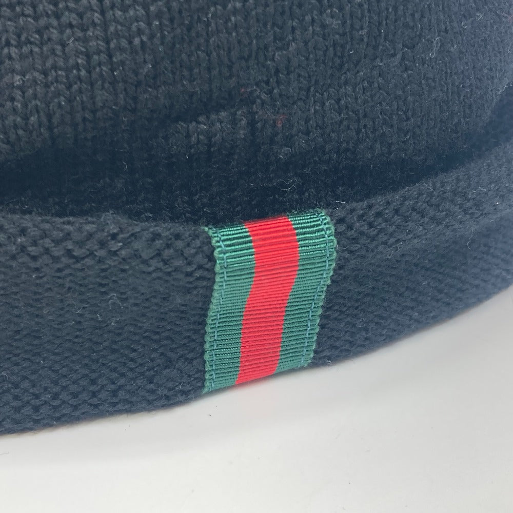 GUCCI シェリーライン ビーニー ニットキャップ 帽子 ニット帽 ウール メンズ ブラック