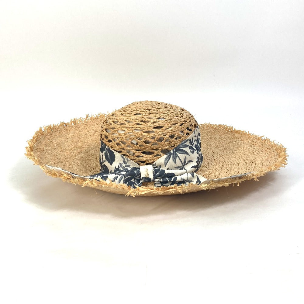 GUCCI 408789 ハット帽 帽子 バケットハット ボブハット ハーバリウム リボン フローラ ストローハット ハット ラフィア レディース ベージュ - brandshop-reference