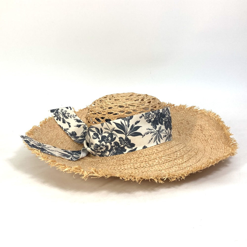 GUCCI 408789 ハット帽 帽子 バケットハット ボブハット ハーバリウム リボン フローラ ストローハット ハット ラフィア レディース ベージュ - brandshop-reference