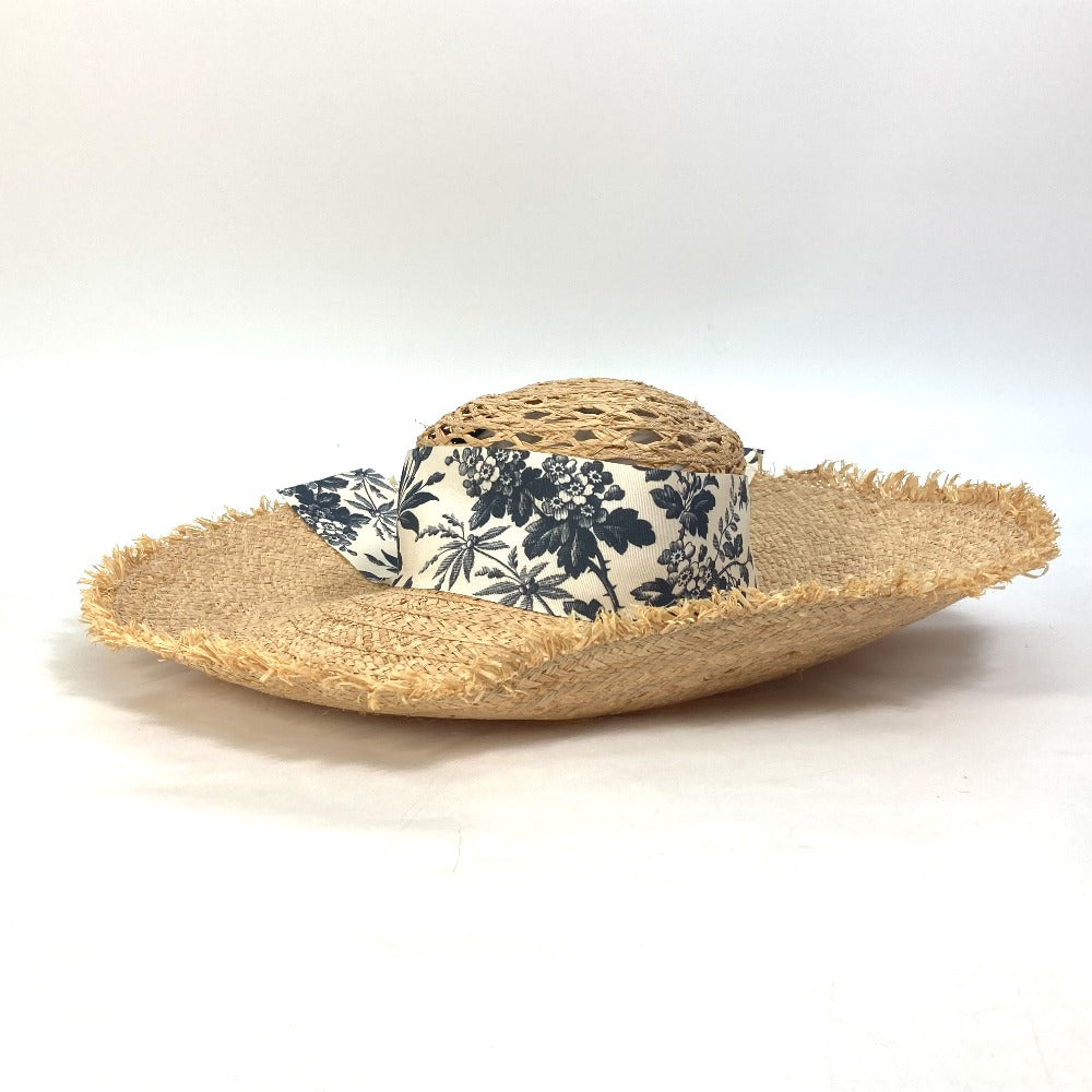 GUCCI 408789 ハット帽 帽子 バケットハット ボブハット ハーバリウム リボン フローラ ストローハット ハット ラフィア レディース ベージュ - brandshop-reference