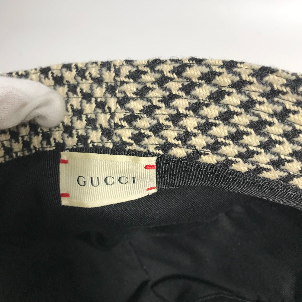 GUCCI インターロッキングG GG 千鳥格子 バケットハット ハット帽 帽子 ハット コットン メンズ