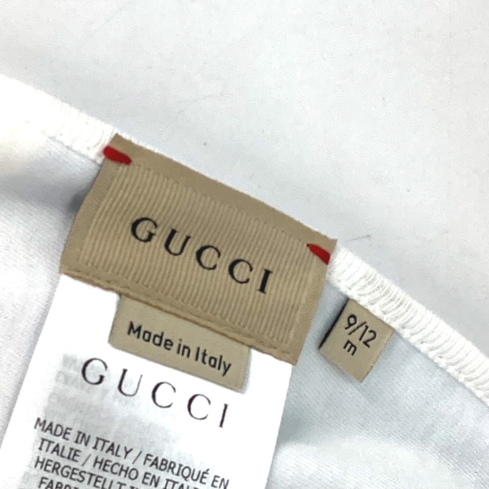 GUCCI 516326 Baby Gift Set: 3-Piece Set with Romper, Knit Hat, and Bib. Cotton, White.