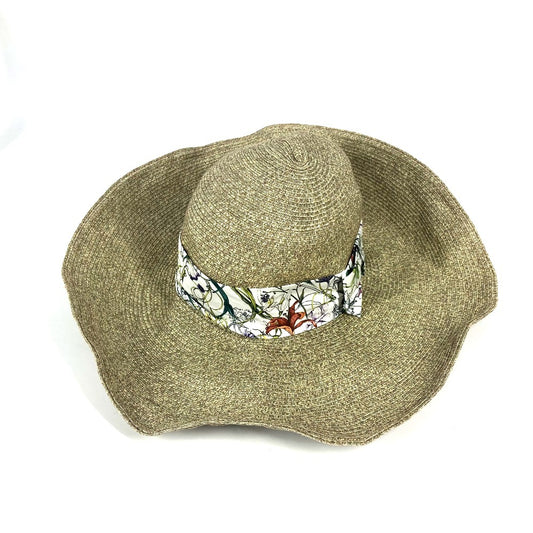 GUCCI 309138 フローラ リボン 花柄 りぼん ハット帽 帽子 バケットハット ボブハット 麦わら帽子 ハット ペーパー レディース ベージュ - brandshop-reference