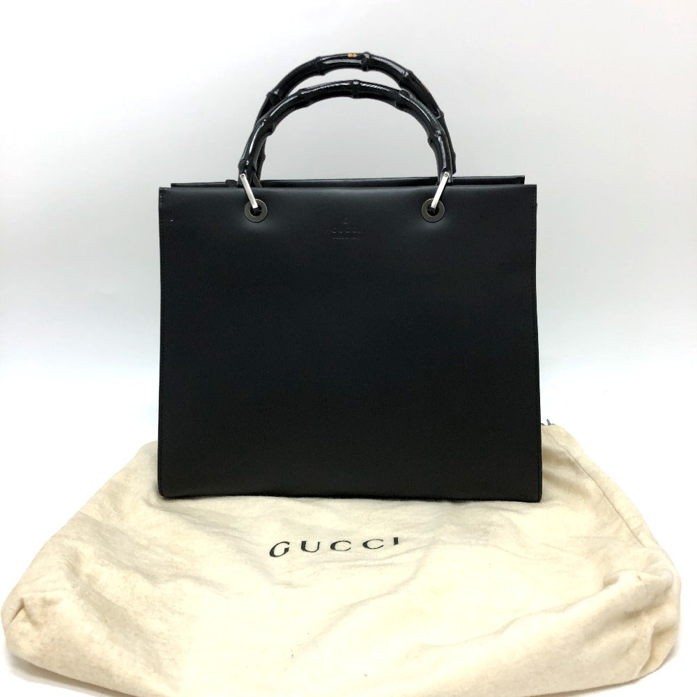 GUCCI 002058 ロゴ ハンドバック バンブー ビジネスバック カバン バック ハンドバッグ レザー レディース