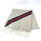 GUCCI 570603 GG Sherry Line Fringe Scarf, Wool, Men's, Beige