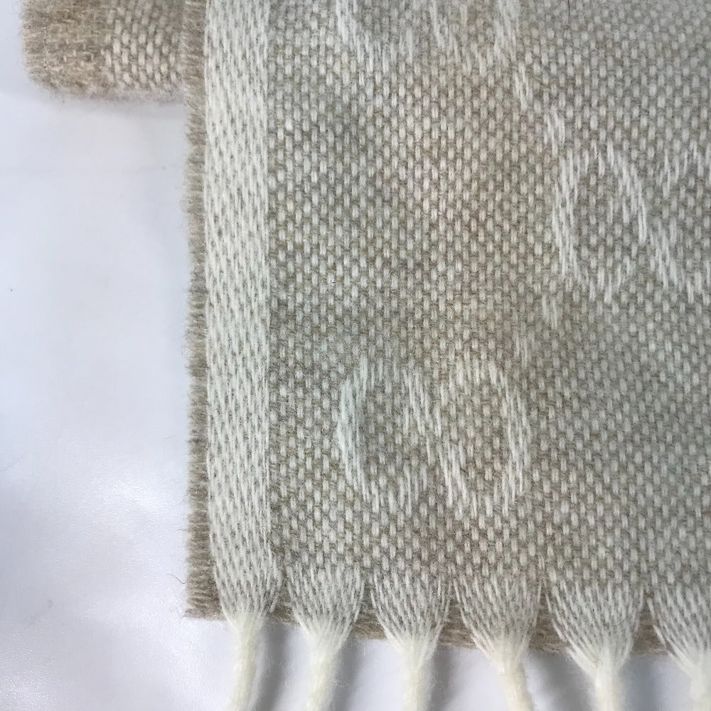 GUCCI 570603 GG Sherry Line Fringe Scarf, Wool, Men's, Beige