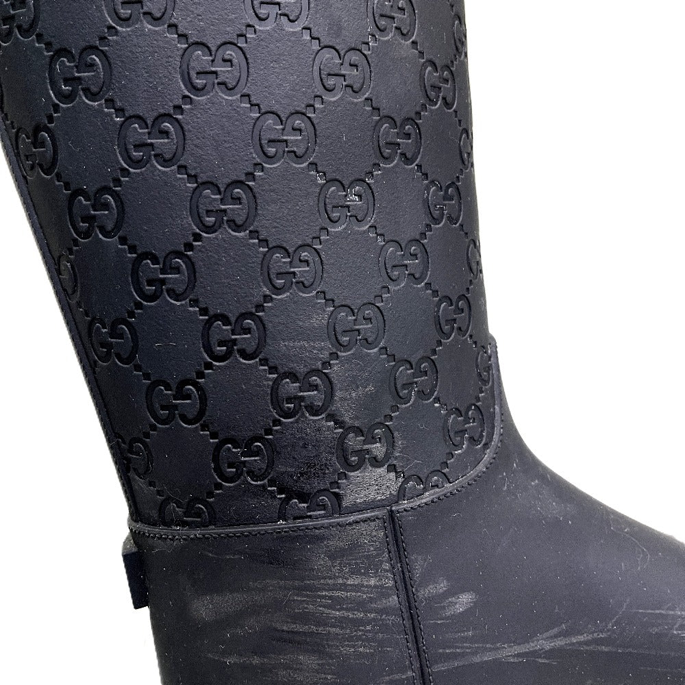 GUCCI GG pattern Rain boots shoes Rain shoes rubber Black Used