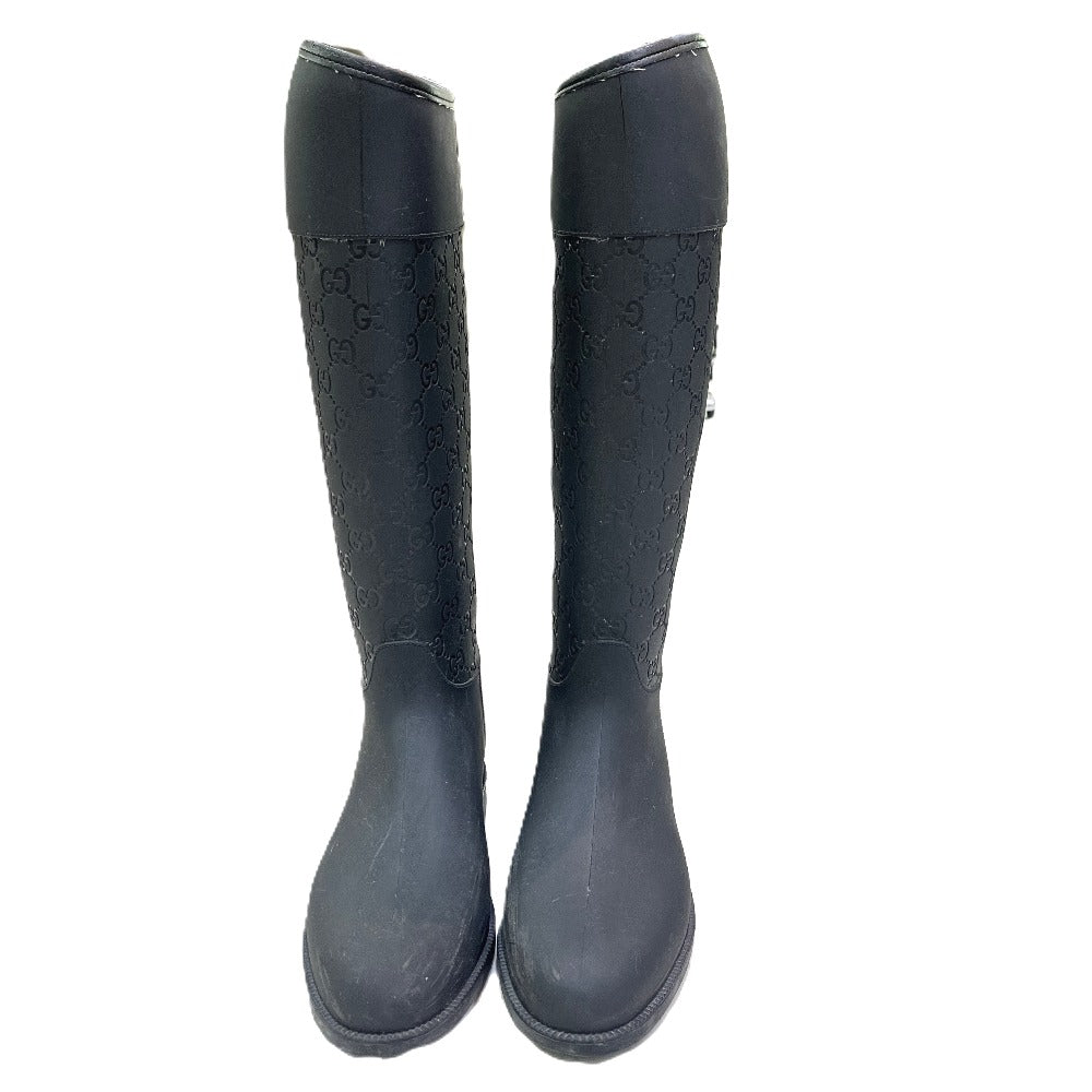 GUCCI GG pattern Rain boots shoes Rain shoes rubber Black Used