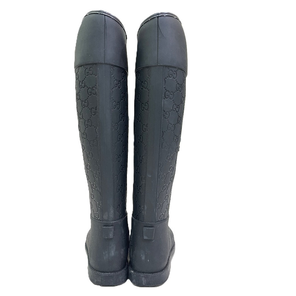 GUCCI GG pattern Rain boots shoes Rain shoes rubber Black Used