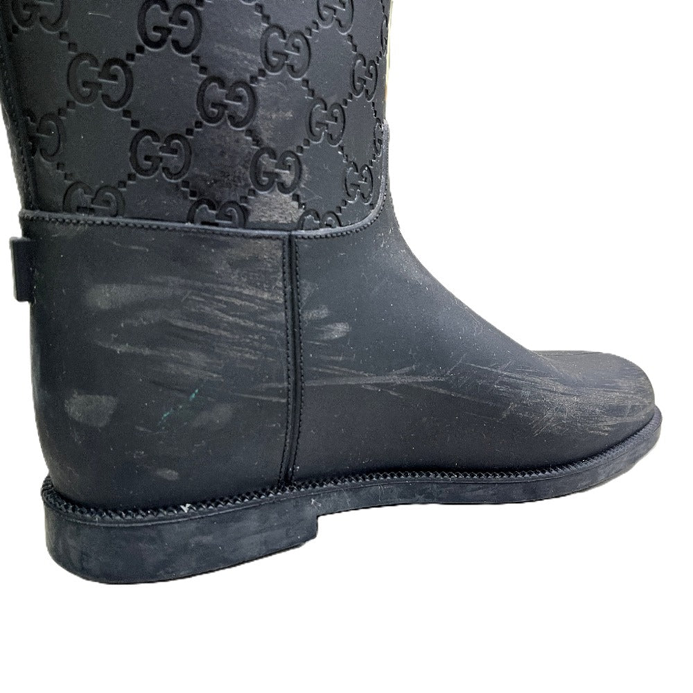 GUCCI GG pattern Rain boots shoes Rain shoes rubber Black Used