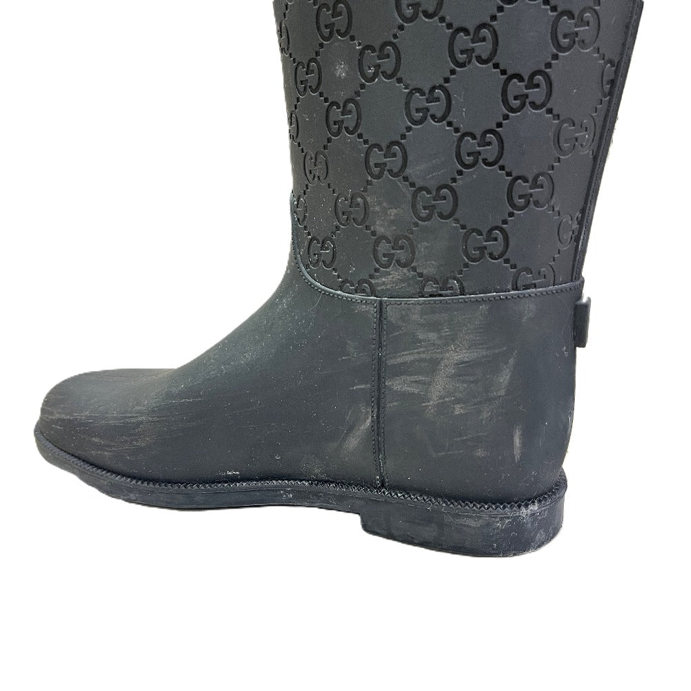 GUCCI GG pattern Rain boots shoes Rain shoes rubber Black Used