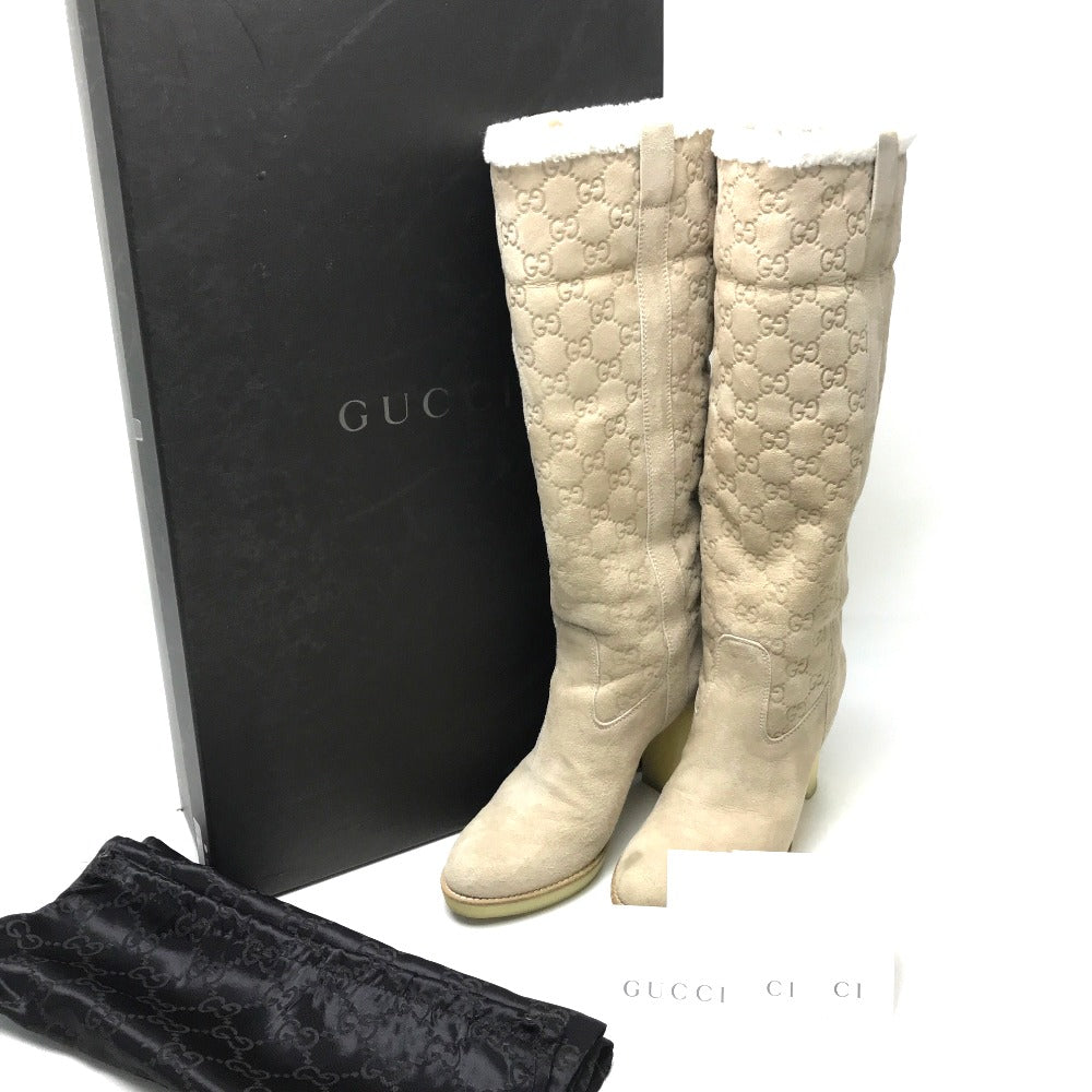 GUCCI GG スエード ロングブーツ 靴 シューズ ブーツ スエード レディース