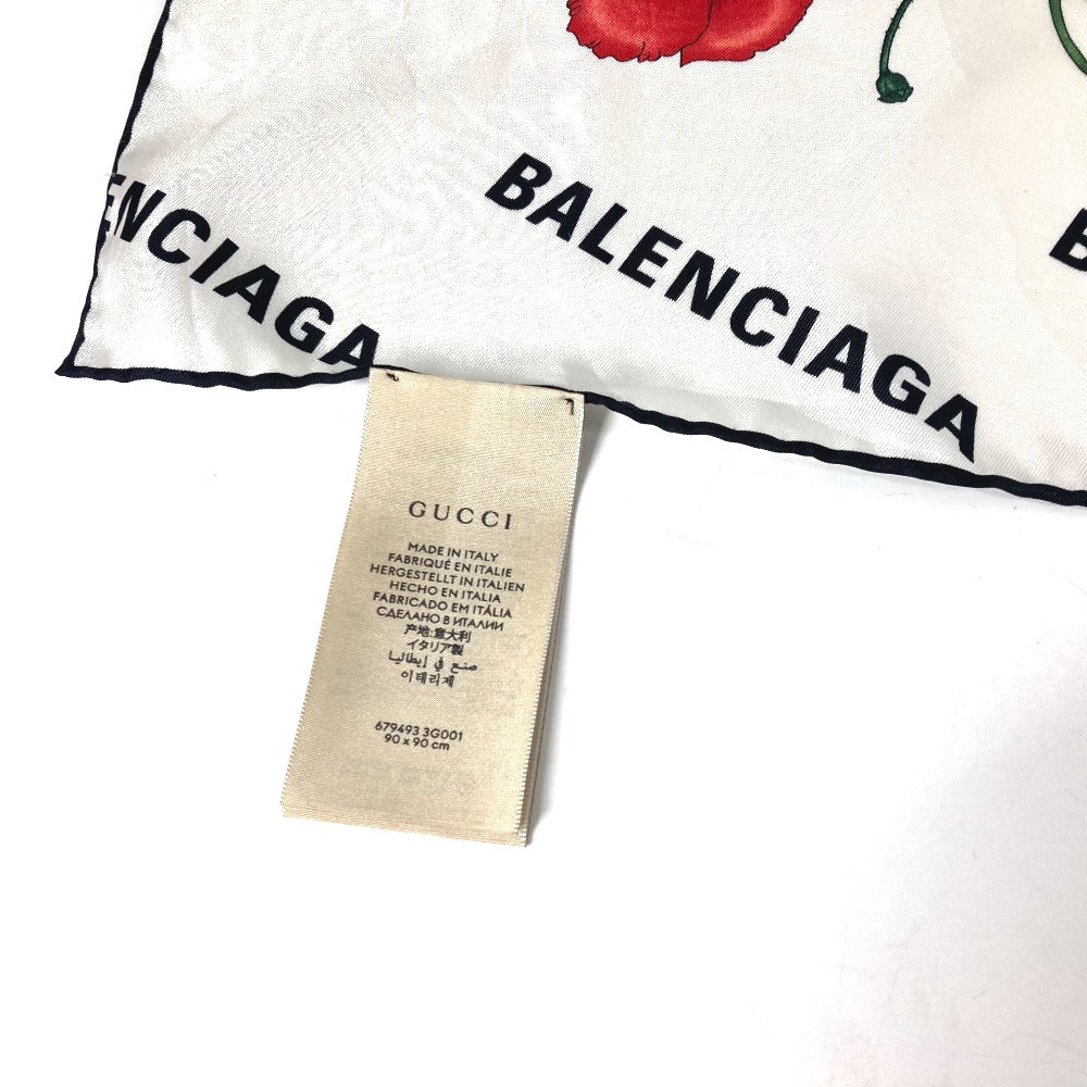 GUCCI 679493 バレンシアガ BALENCIAGA コラボ フローラ 花柄 フラワー スカーフ シルク レディース