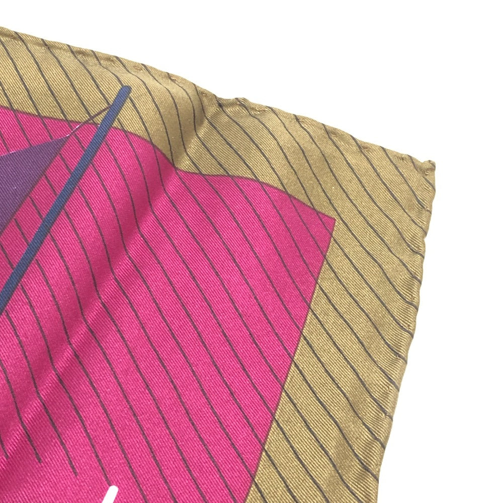 GUCCI オールドグッチ ジョッキーモチーフ ファッション小物 ヴィンテージ ポロ スカーフ シルク レディース ブラウン