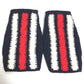 GUCCI 521149 Fingerless Striped Wool Gloves, Women's, Navy