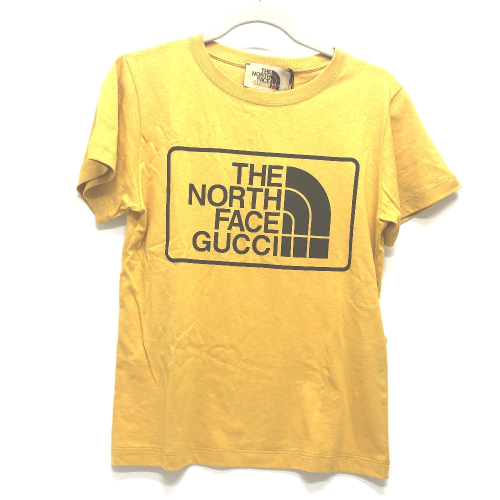 GUCCI 616036 ノースフェイスコラボ THE NORTH FACE コラボ アパレル トップス 半袖Ｔシャツ コットン レディース マスタード イエロー