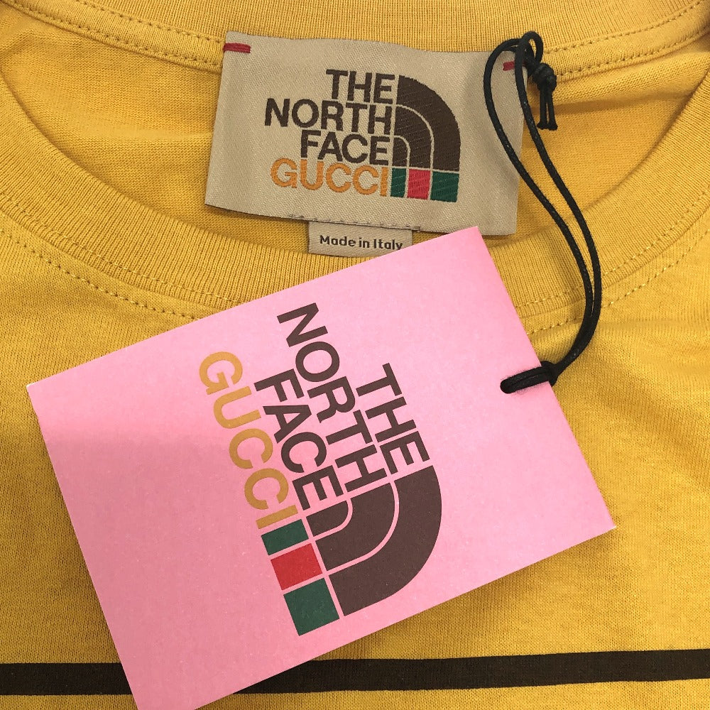 GUCCI 616036 ノースフェイスコラボ THE NORTH FACE コラボ アパレル トップス 半袖Ｔシャツ コットン レディース マスタード イエロー