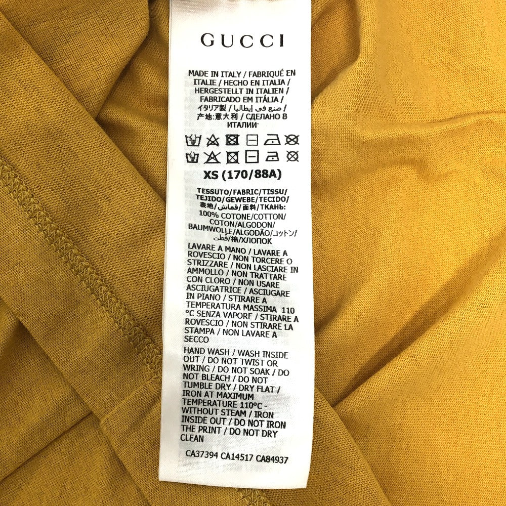 GUCCI 616036 ノースフェイスコラボ THE NORTH FACE コラボ アパレル トップス 半袖Ｔシャツ コットン レディース マスタード イエロー