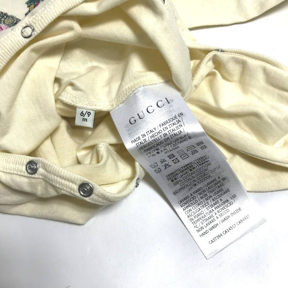 GUCCI 596315 Yuko Higuchi Collaboration Cat Romper Top Baby Long Sleeve Jumpsuit Cotton Kids White