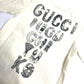 GUCCI 596315 Yuko Higuchi Collaboration Cat Romper Top Baby Long Sleeve Jumpsuit Cotton Kids White