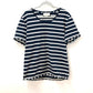GUCCI 574931 Striped Top, Short Sleeve Cotton T-Shirt, Men's, Navy