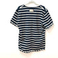 GUCCI 574931 Striped Top, Short Sleeve Cotton T-Shirt, Men's, Navy