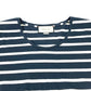 GUCCI 574931 Striped Top, Short Sleeve Cotton T-Shirt, Men's, Navy