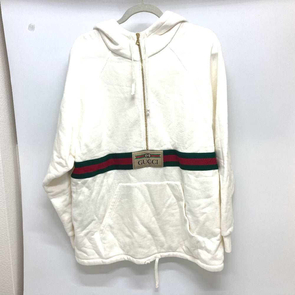 GUCCI 652682 ベアー ハーフジップ プルオーバー パーカー 洋服 パーカー コットン メンズ ホワイト